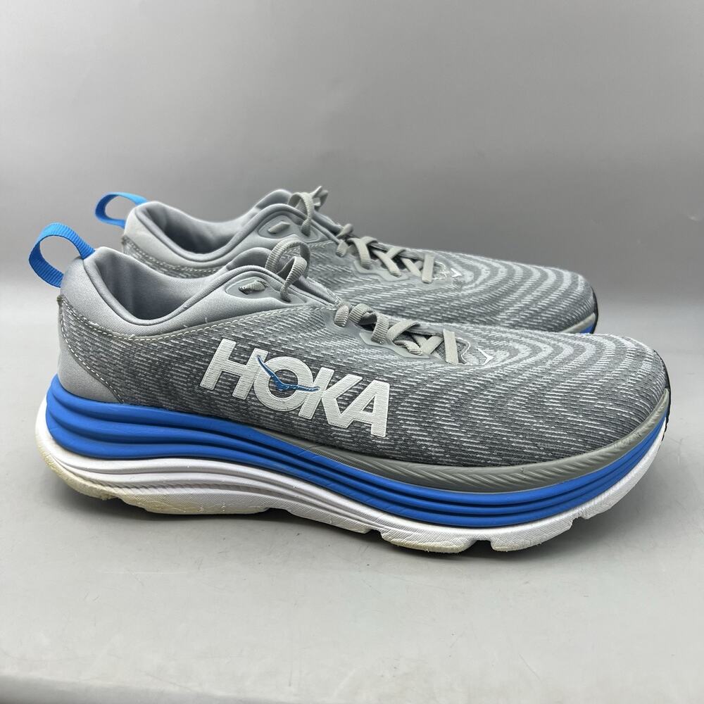 Hoka One One Gaviota 5 Running Shoes Men Size 10.5 2E Gray Blue Comfort Sneakers